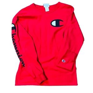 Men’s Red champion logo long sleeve